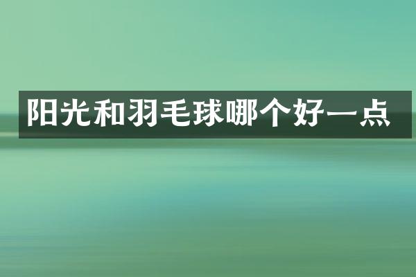 阳光和羽毛球哪个好一点