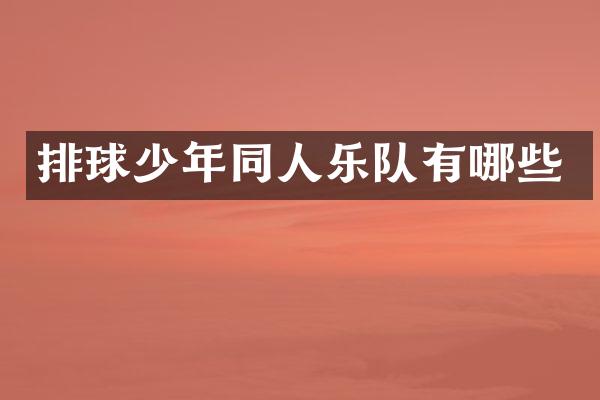 排球少年同人乐队有哪些