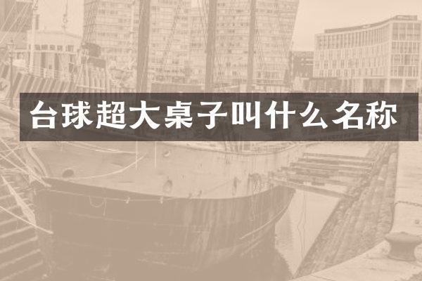 台球超大桌子叫什么名称