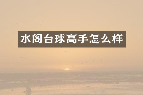 水阁台球高手怎么样