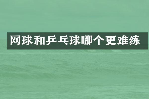 网球和乒乓球哪个更难练