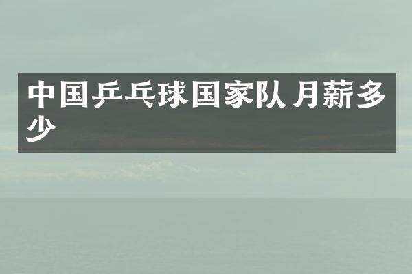 中国乒乓球国家队月薪多少
