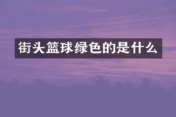 街头篮球绿色的是什么