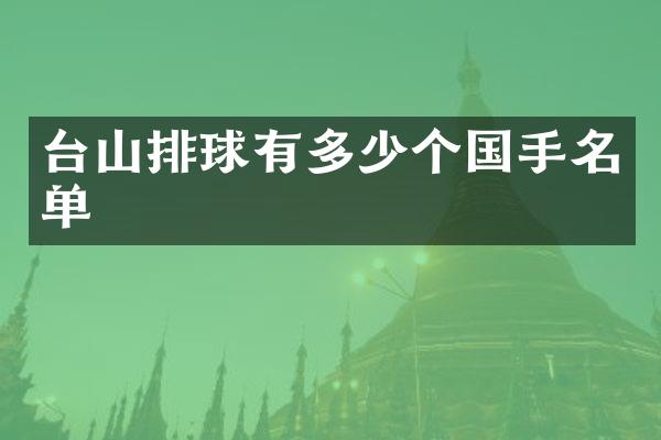 台山排球有多少个国手名单