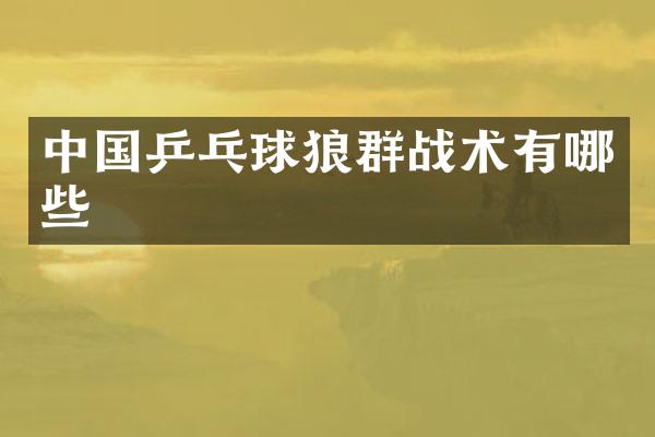 中国乒乓球狼群战术有哪些