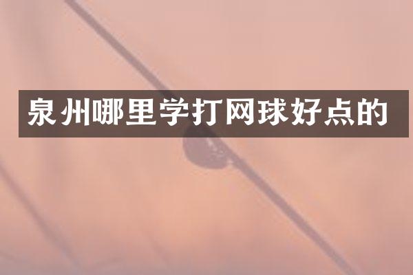 泉州哪里学打网球好点的