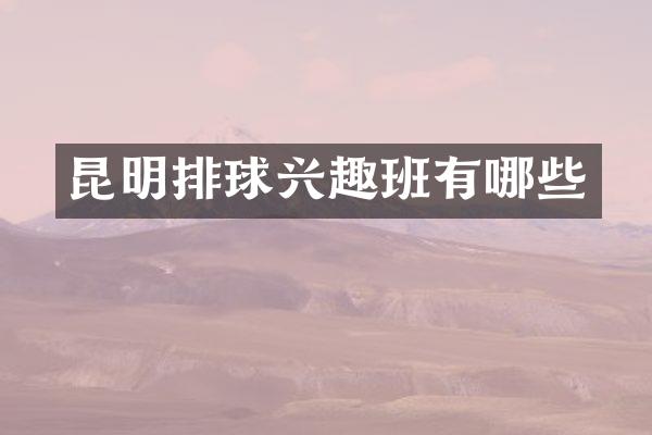 昆明排球兴趣班有哪些