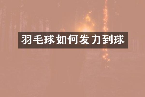 羽毛球如何发力到球