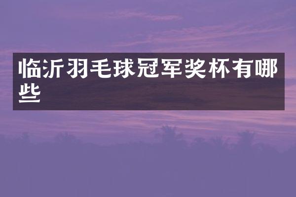 临沂羽毛球冠军奖杯有哪些