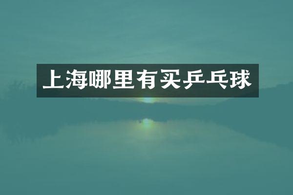 上海哪里有买乒乓球