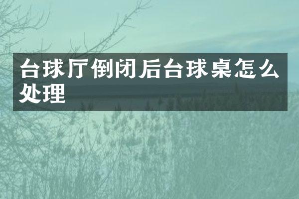 台球厅倒闭后台球桌怎么处理