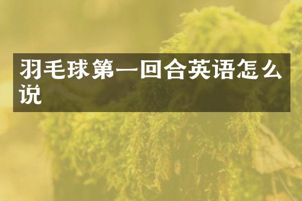 羽毛球第一回合英语怎么说