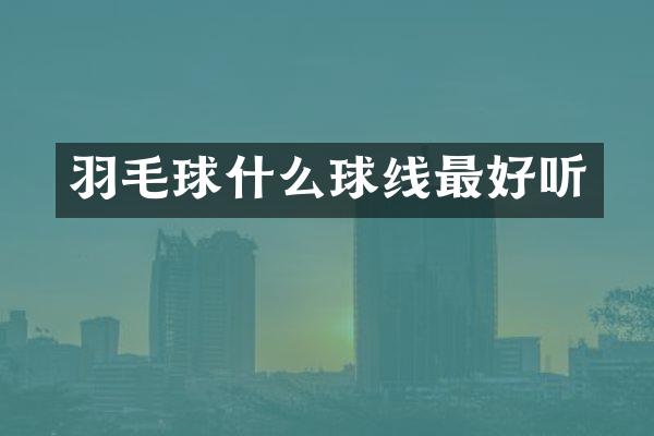 羽毛球什么球线最好听
