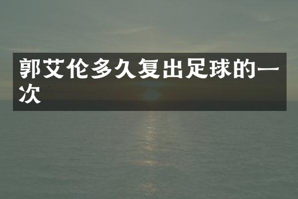 郭艾伦多久复出足球的一次