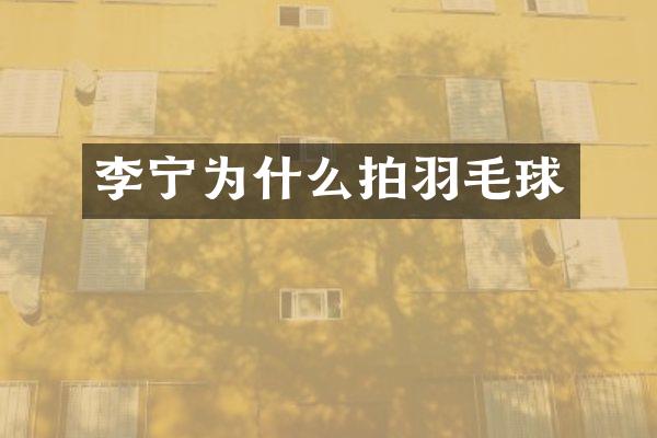 李宁为什么拍羽毛球