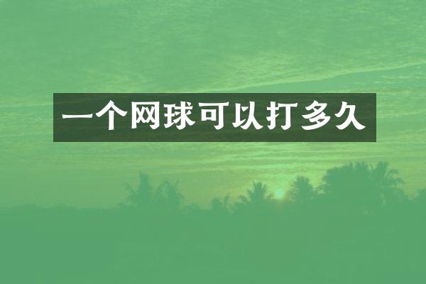 一个网球可以打多久