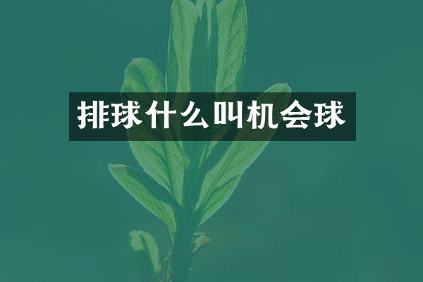 排球什么叫机会球
