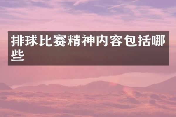 排球比赛精神内容包括哪些