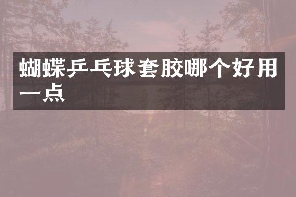 蝴蝶乒乓球套胶哪个好用一点