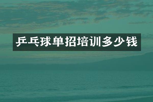 乒乓球单招培训多少钱