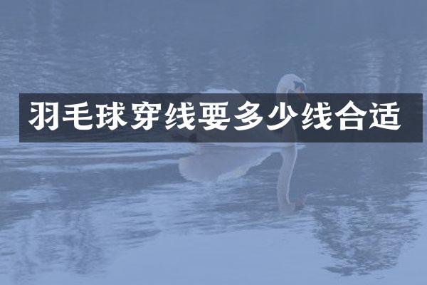 羽毛球穿线要多少线合适