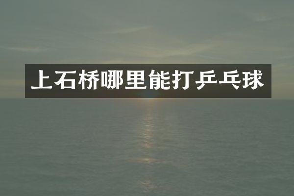 上石桥哪里能打乒乓球