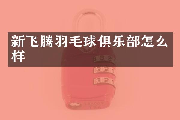 新飞腾羽毛球俱乐部怎么样