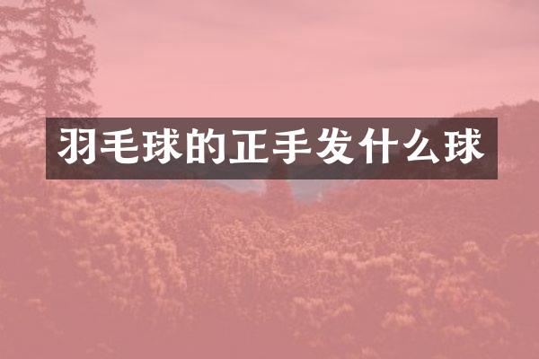 羽毛球的正手发什么球