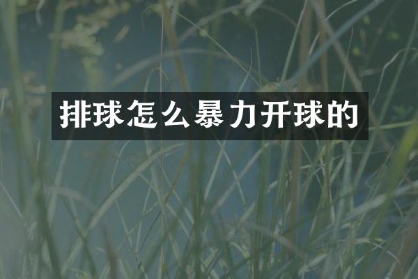 排球怎么暴力开球的