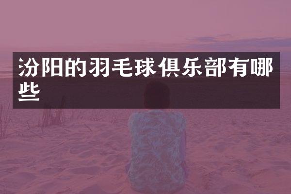 汾阳的羽毛球俱乐部有哪些