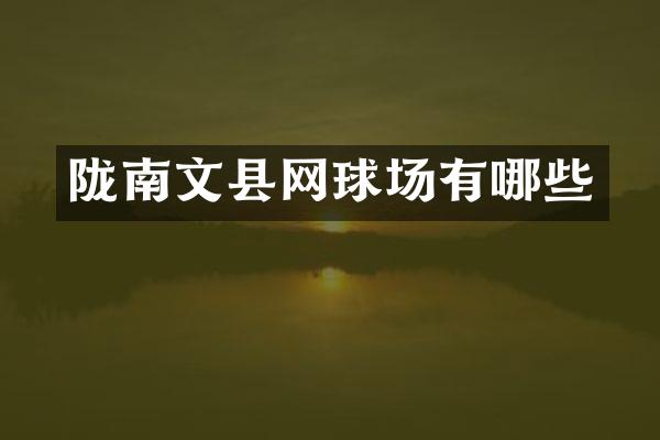 陇南文县网球场有哪些