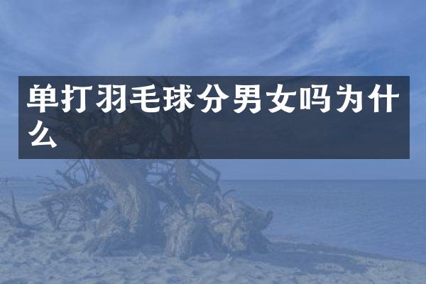 单打羽毛球分男女吗为什么