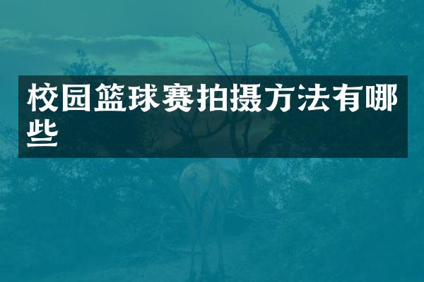 校园篮球赛拍摄方法有哪些