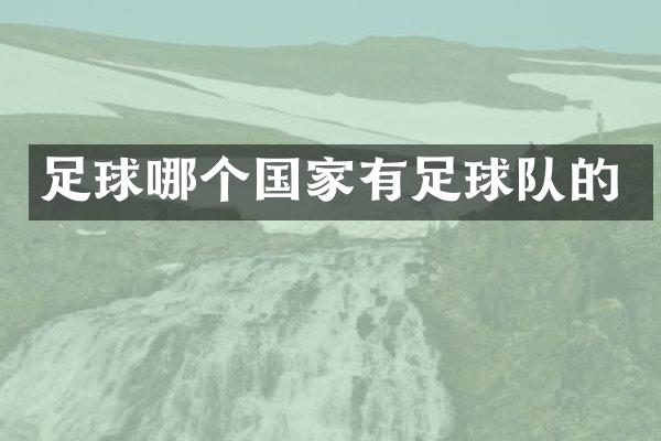 足球哪个国家有足球队的