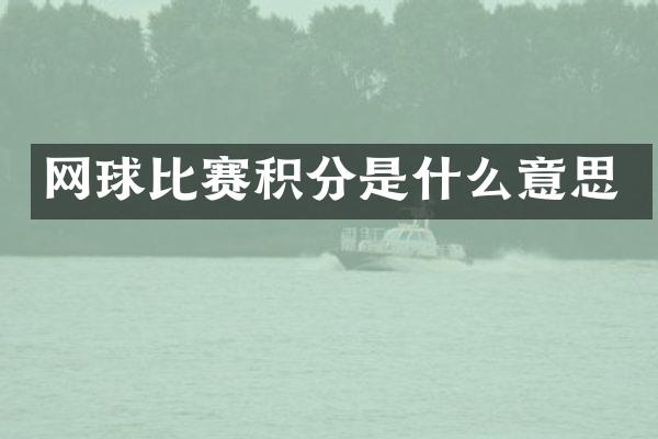 网球比赛积分是什么意思