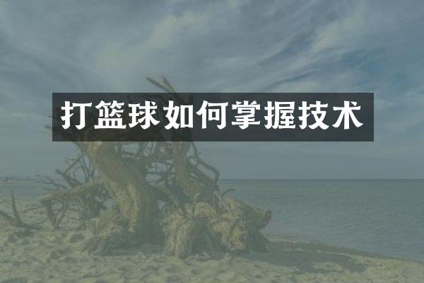 打篮球如何掌握技术