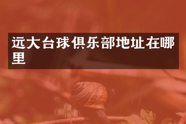 远大台球俱乐部地址在哪里