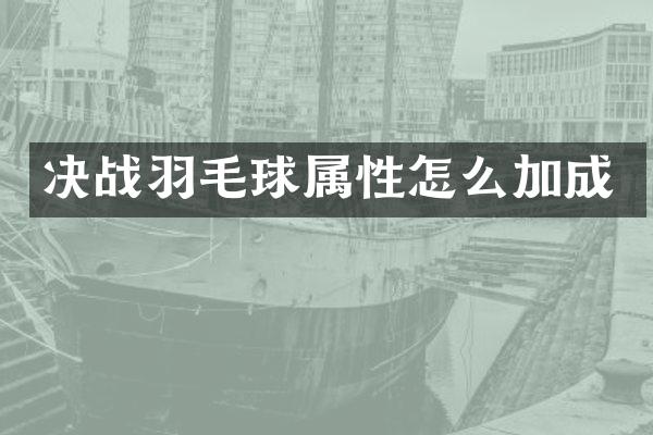 决战羽毛球属性怎么加成
