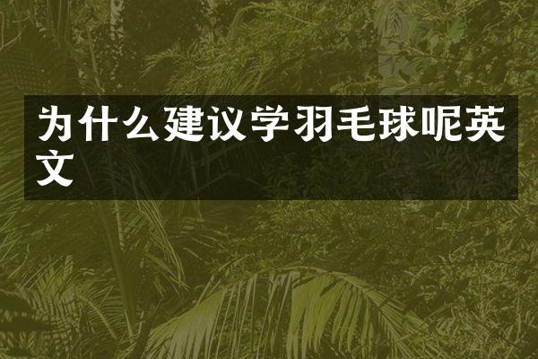 为什么建议学羽毛球呢英文