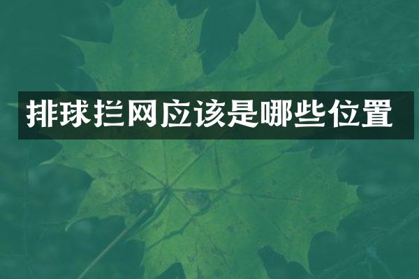 排球拦网应该是哪些位置