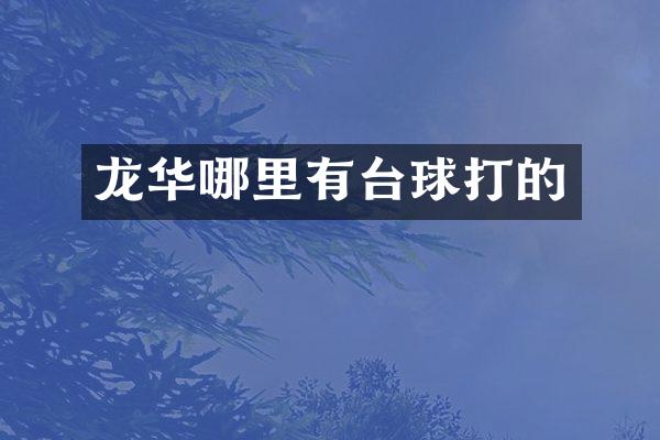 龙华哪里有台球打的