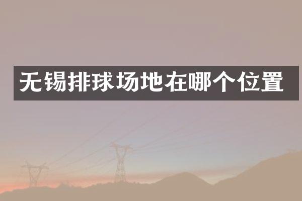无锡排球场地在哪个位置