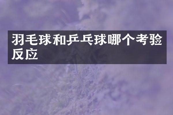羽毛球和乒乓球哪个考验反应