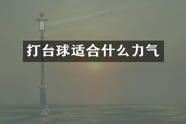 打台球适合什么力气