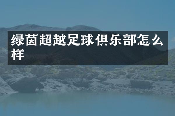 绿茵超越足球俱乐部怎么样