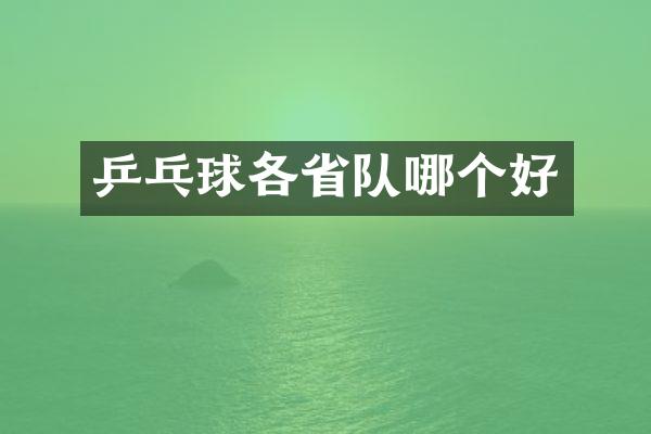 乒乓球各省队哪个好