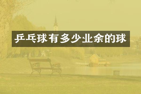 乒乓球有多少业余的球