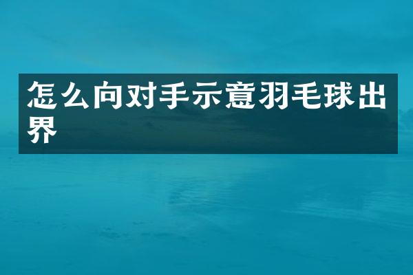 怎么向对手示意羽毛球出界