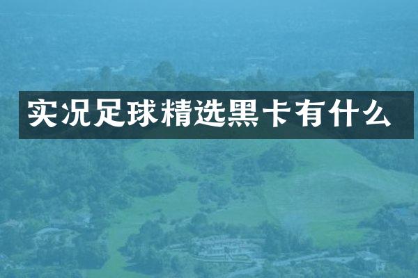 实况足球精选有什么