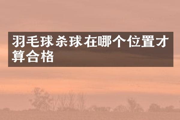 羽毛球杀球在哪个位置才算合格